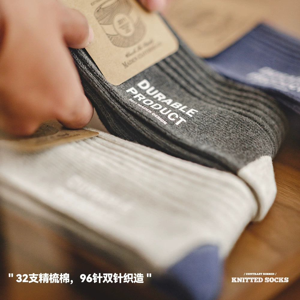 Madden flower yarn knitted medium tube socks t