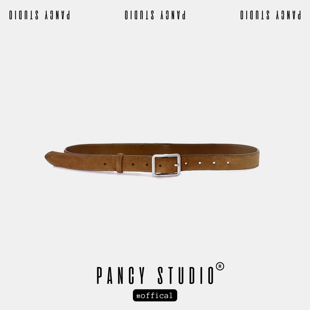 PANCY Retro Autumn and Winter Maillard Turned Cowhide Waist