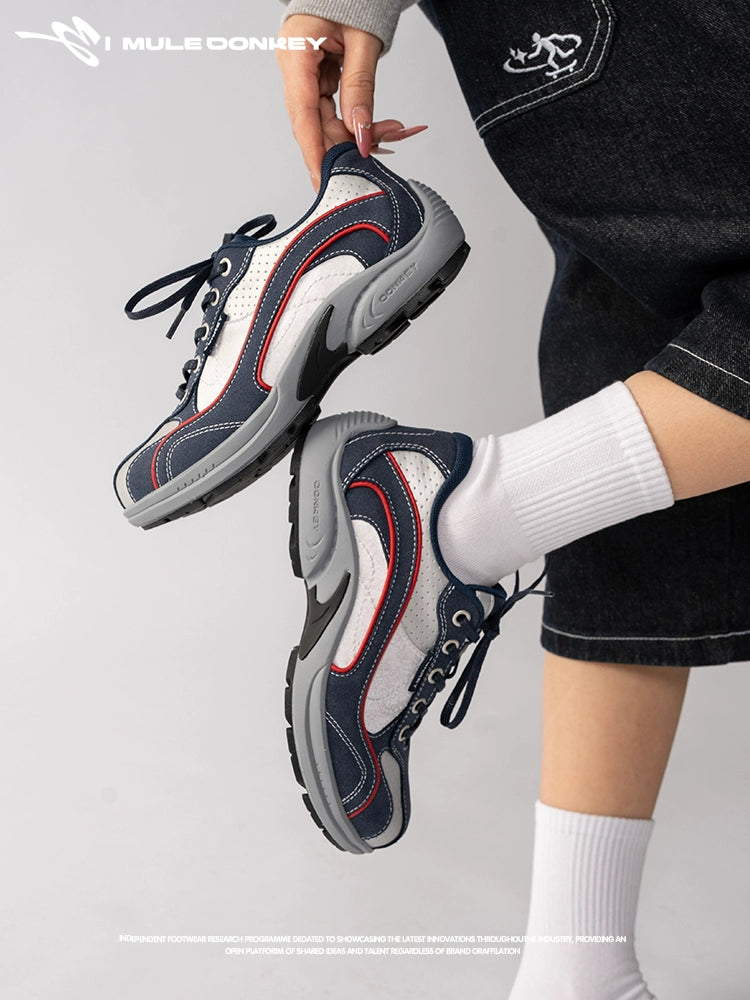 Donkey Heightening Casual Retro Racing Shoes