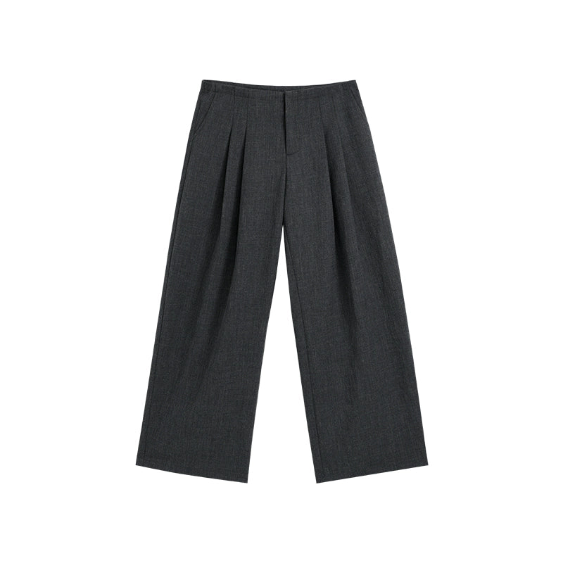 Audwyn Loose-fitting Wide-leg Pleated Floor-mopping Slacks