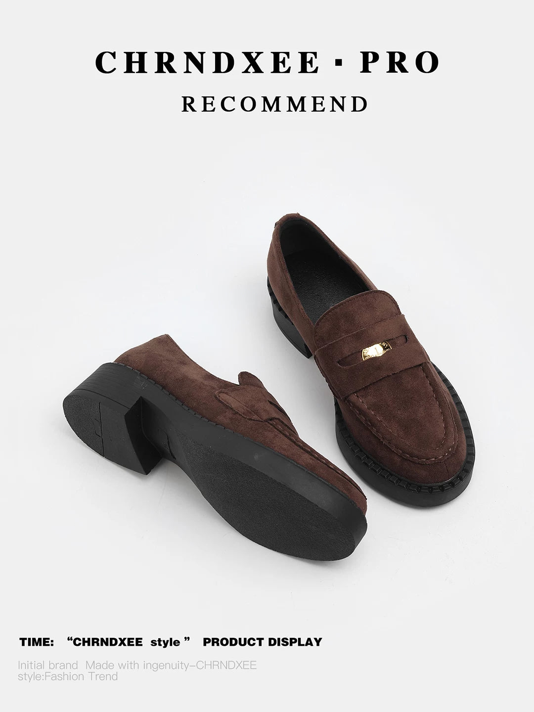 CHRNDXEE Retro Suede Platform Versatile Mary Jane Shoes