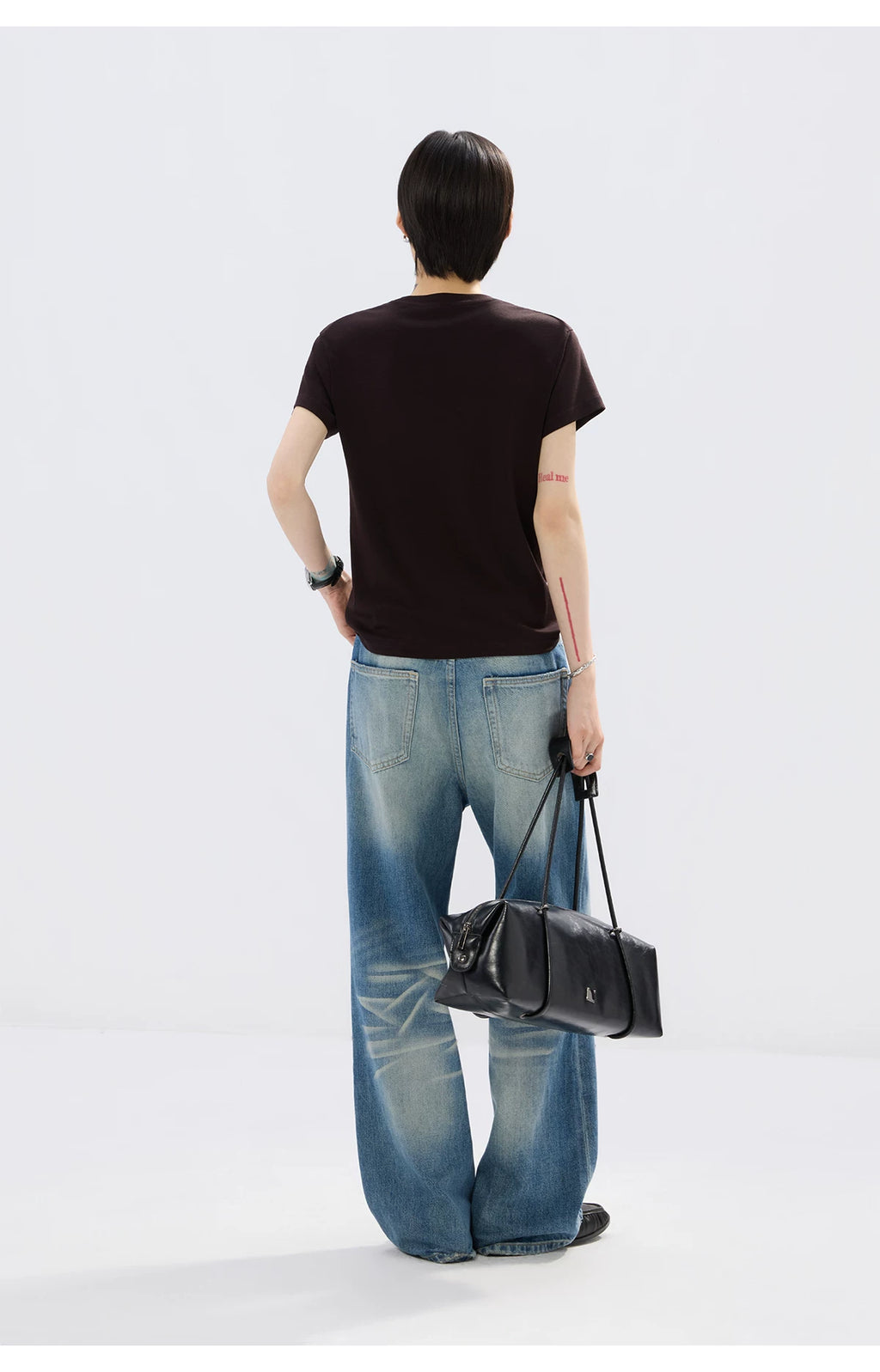 Sameuoo Small Neckline Minimalist Casual Versatile Tee