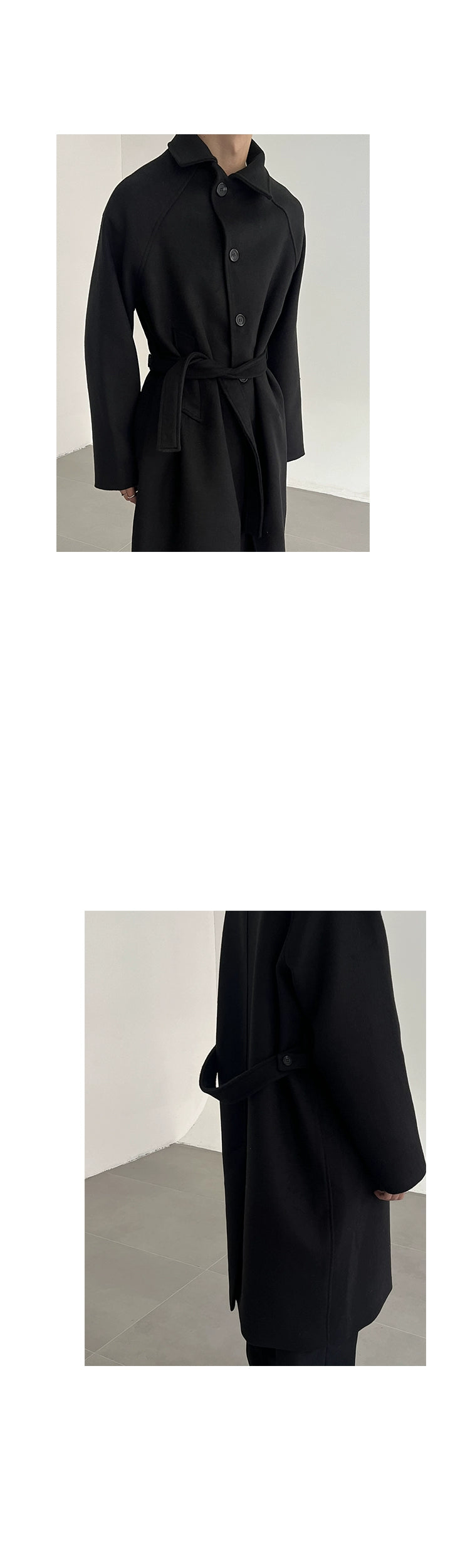 COLN Diagonal Buckle-down Coat