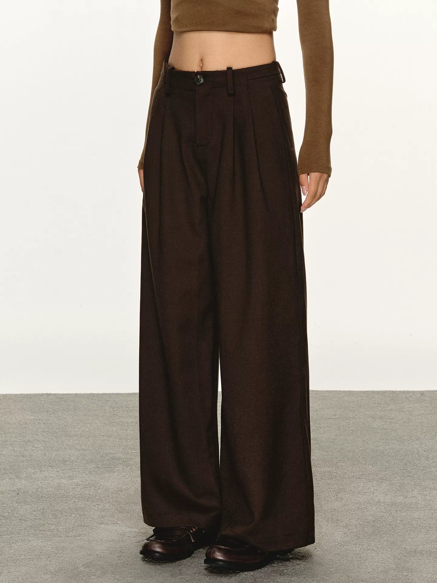 Anna Aneae Tencel Wool Drape Suit Pants