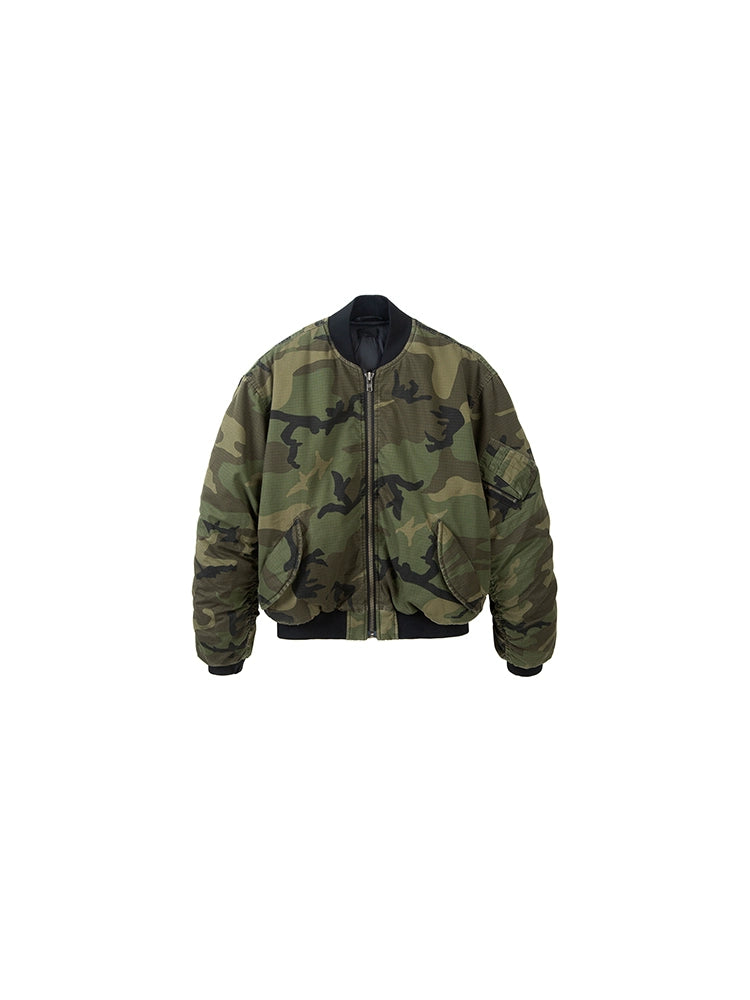 PLUS NO LOGO Camouflage Flight Jacket Cotton