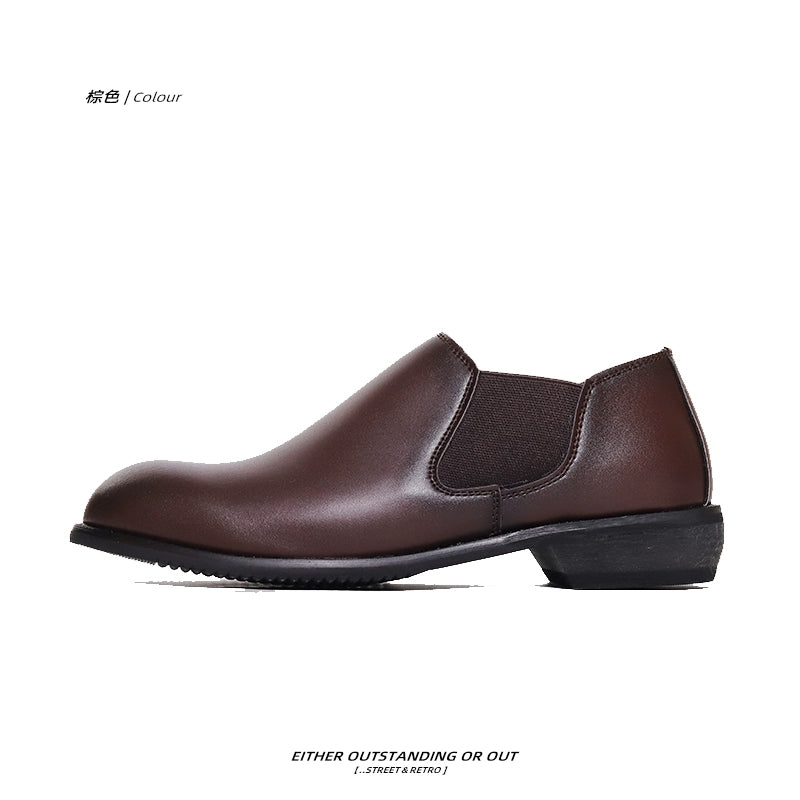 SHENLV STUDIO Pointed Round Head Dress Business Commuter Versatile Leather Shoes