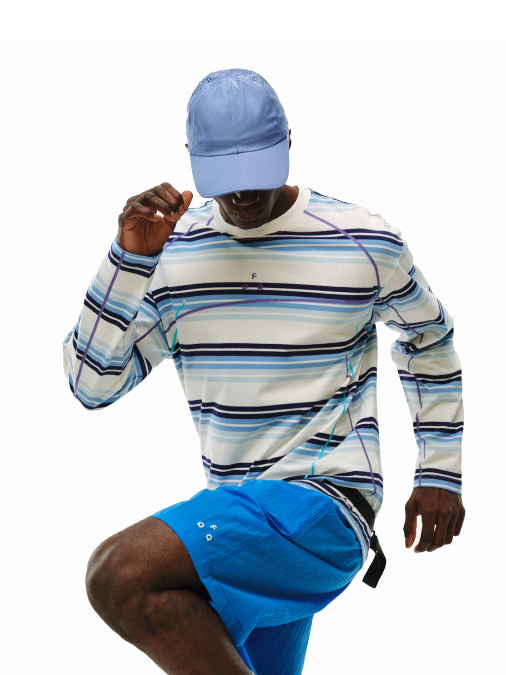 FPA Striped Sports Loose Casual Crew Neck Long Sleeve