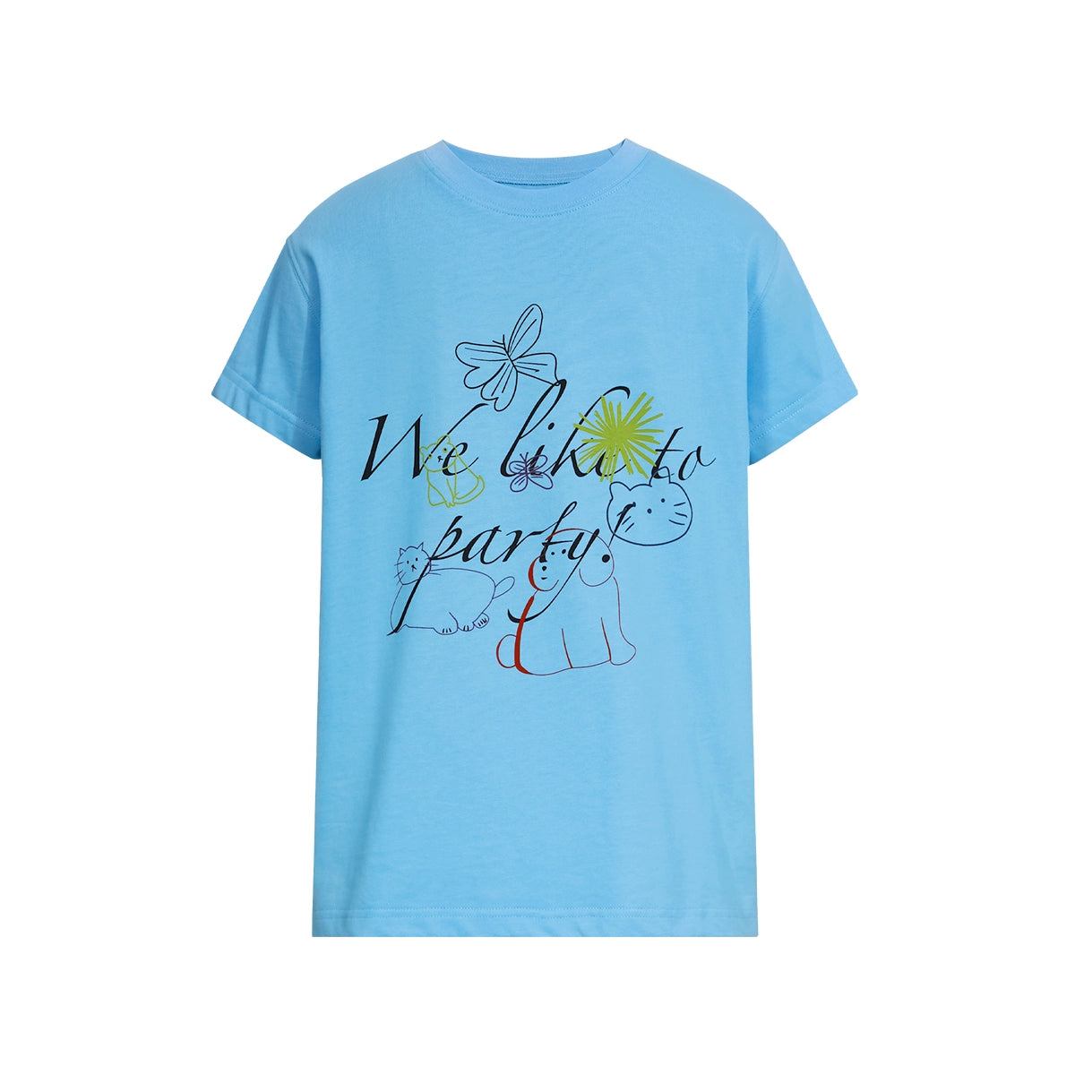 FUNKYFUN Kitten Puppy Party Print Tee