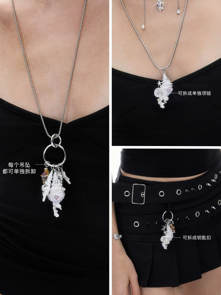 SUMIYAKI Conch Fishtail Keychain Necklace