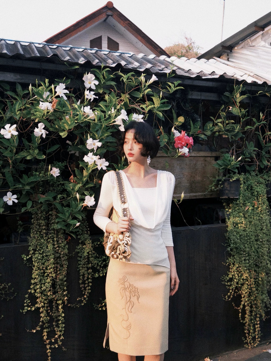 KELIFAN Retro High Waist Hip Skirt