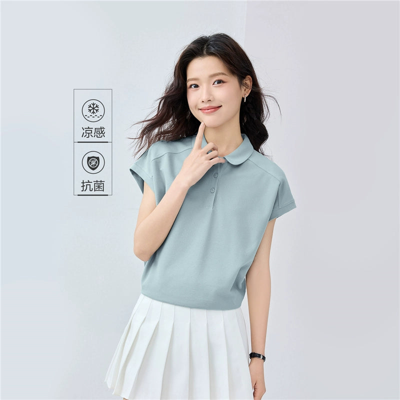 Giordano Doll Collar Shoulder Soothing Antibacterial Tee