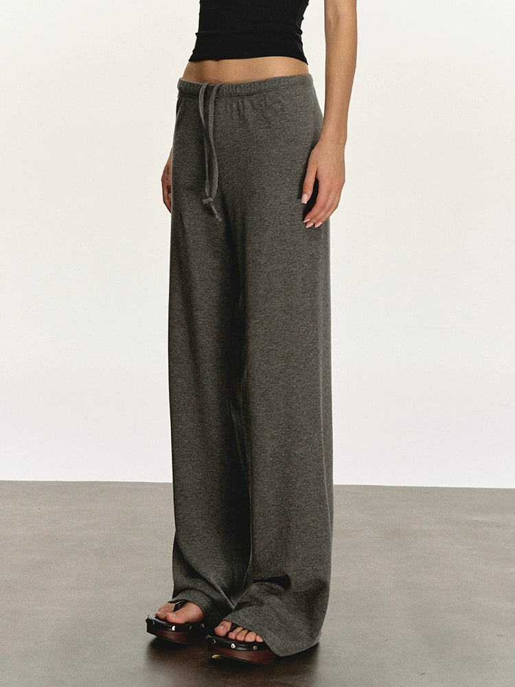 Anna Aneae One-piece Drawstring Casual Lazy Drape Pants
