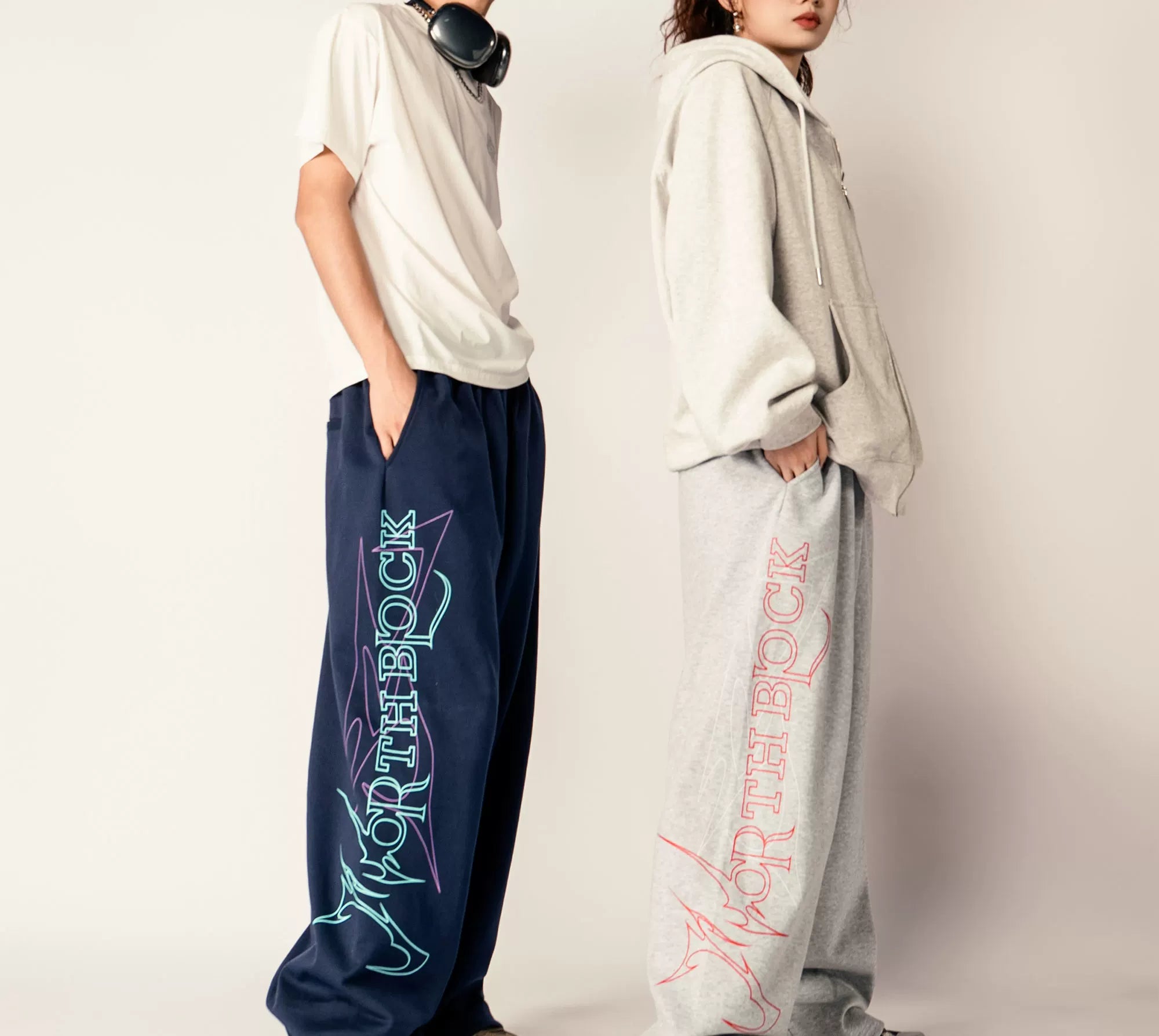NorthBlock Letter-printed Straight Casual Sweatpants