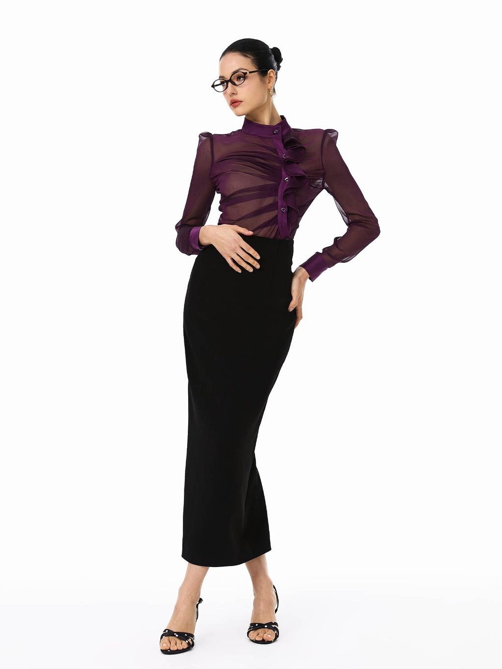 FINDYAWINGS Tulle Satin Shirt