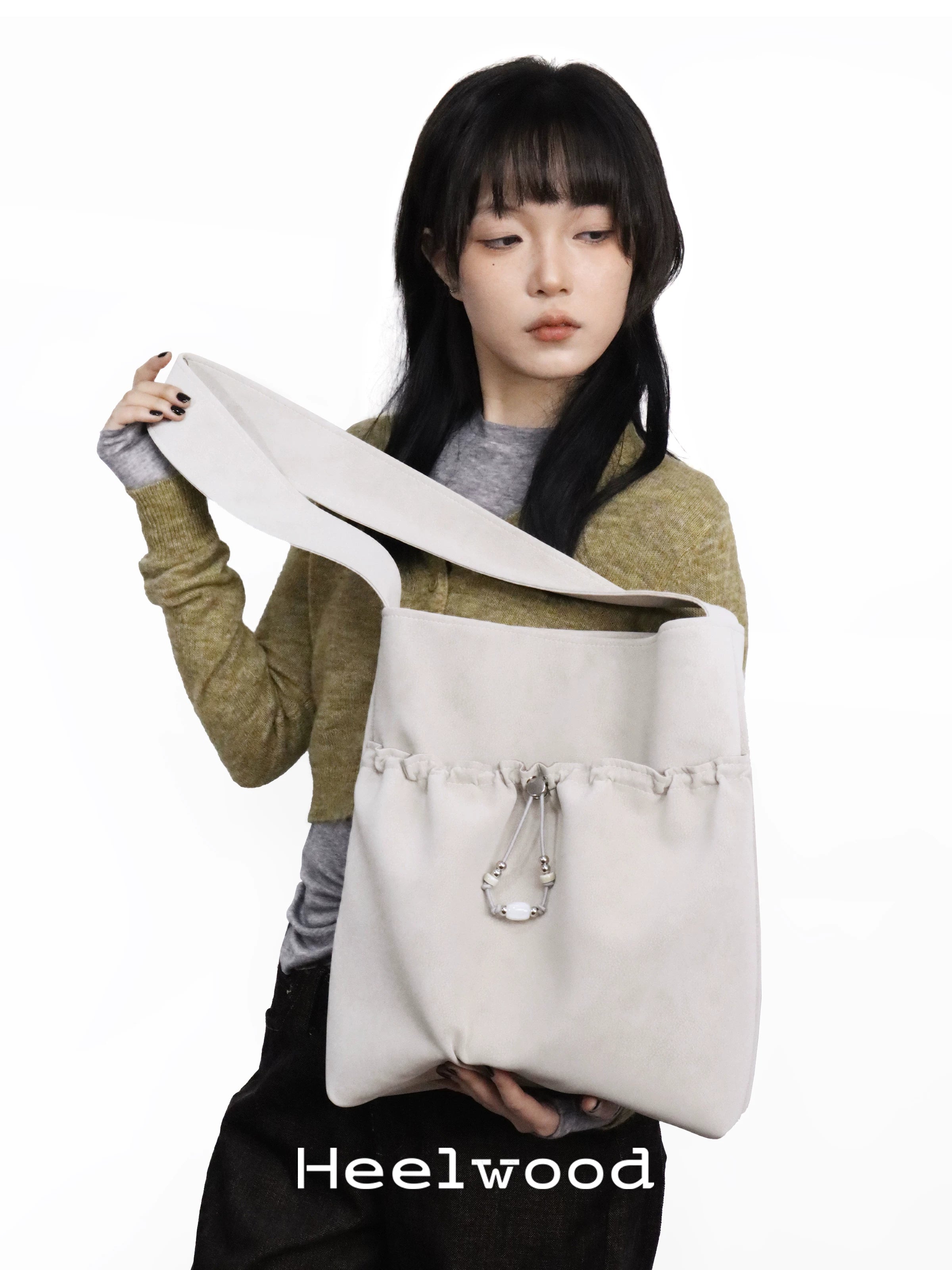Heelwood Pleated Beaded Shoulder Bag
