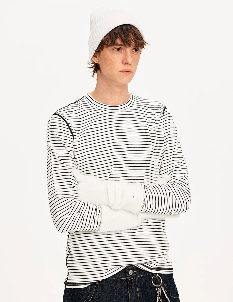 MADWITCH Contrast Stripes Casual Jane Long Sleeves