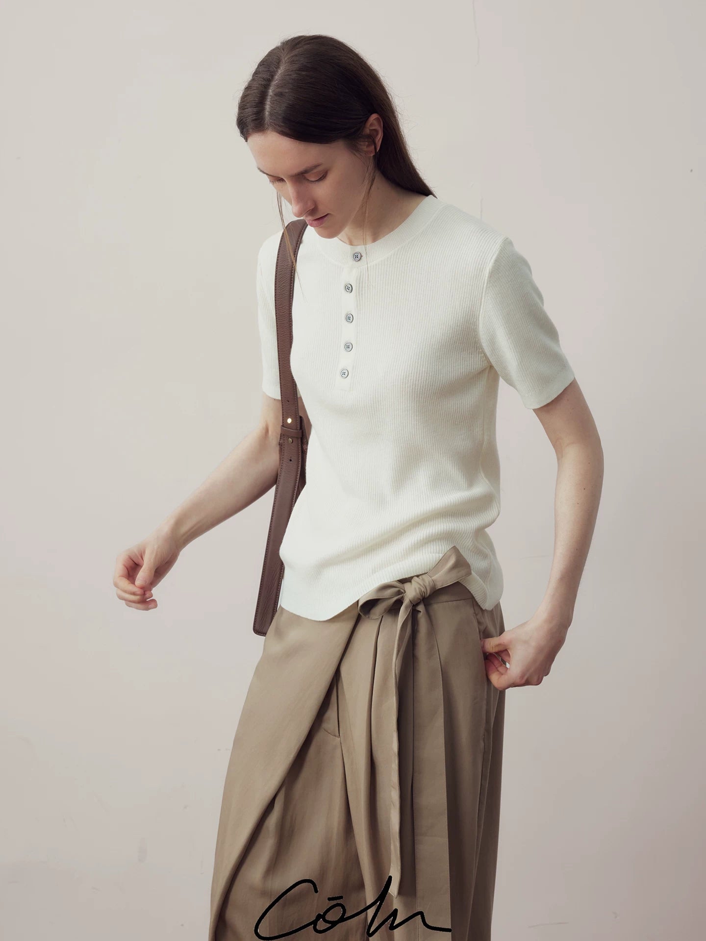 COLN Henry Collar Versatile Knitted Tee