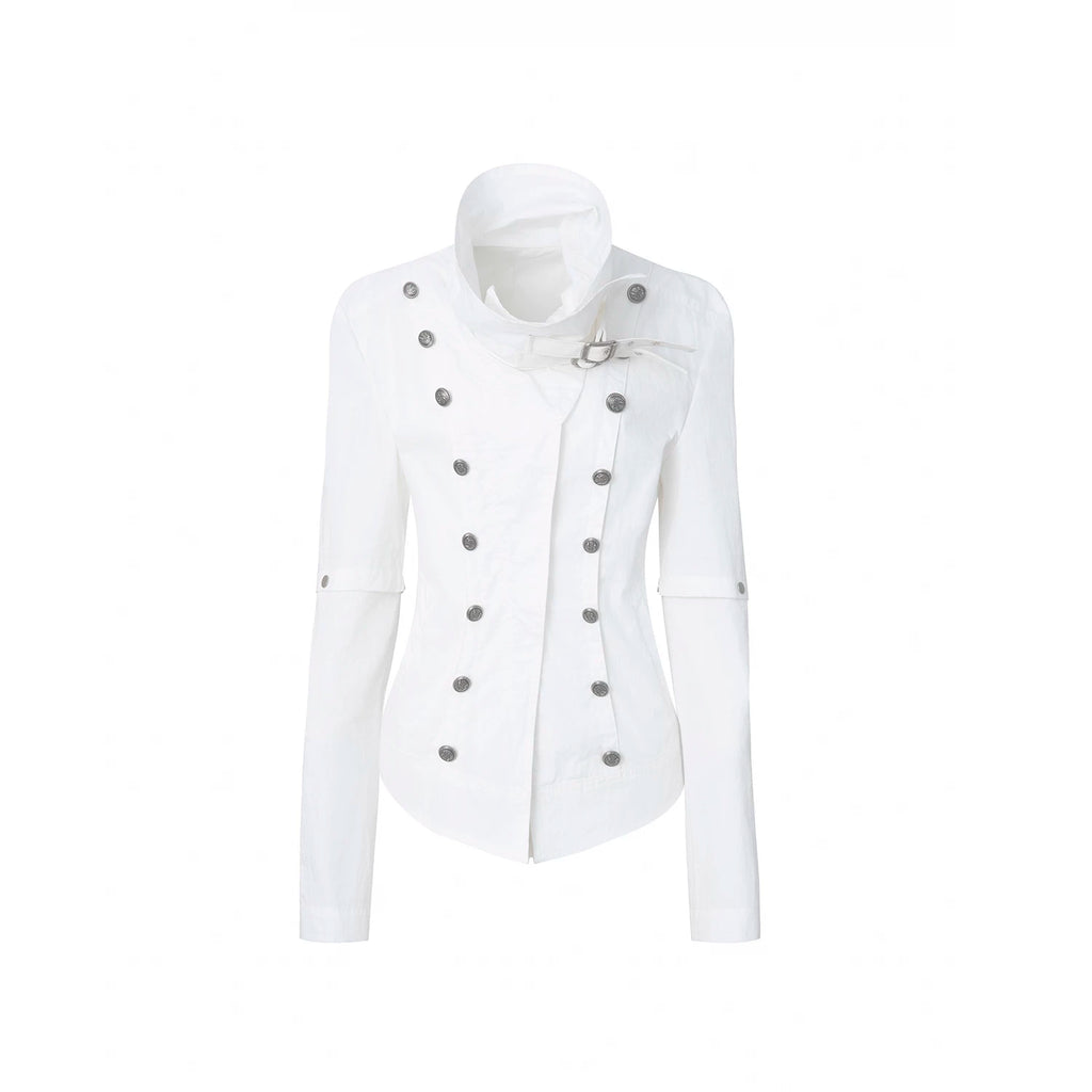 DoublePunch High-neck Vintage Metal Buckle Padded Thickened Jacket