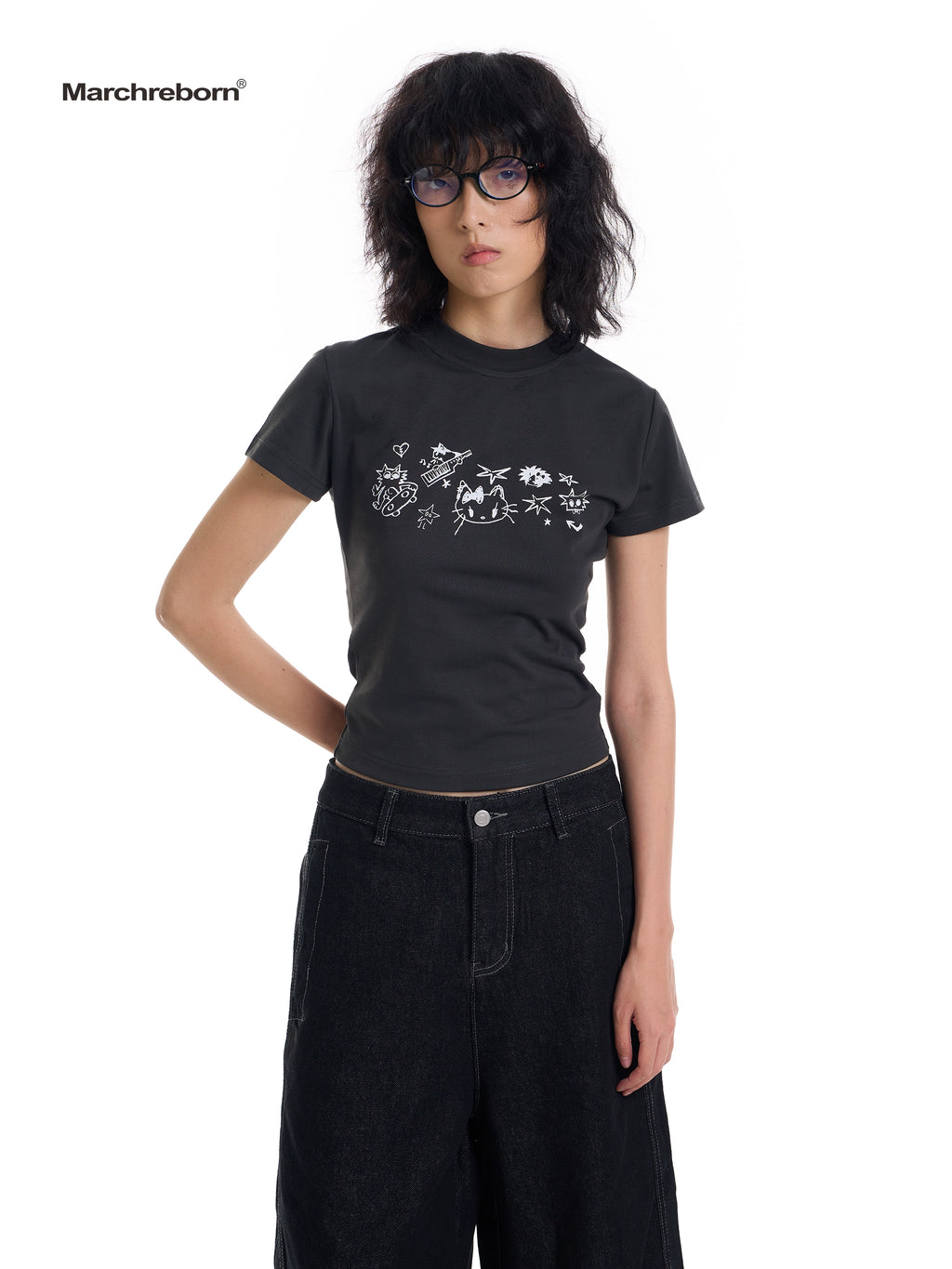 March Fun Cartoon Print Tee