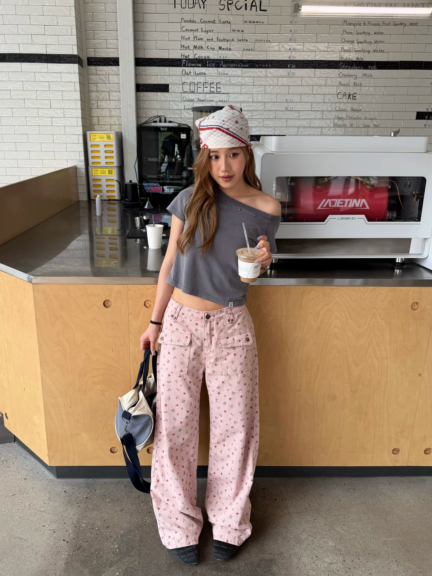 CCYE Floral Straight Versatile Drape Casual Pants