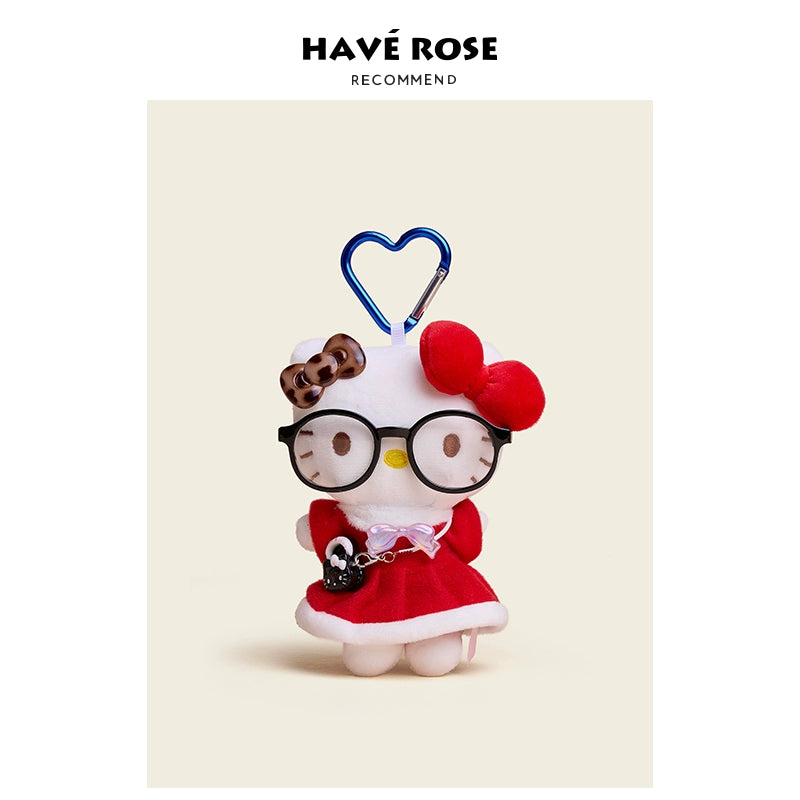 HAVEROSE Hellokitty Cute Plush Glasses Pendant