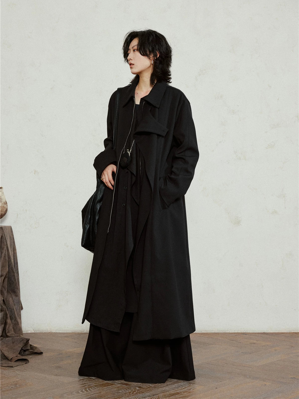 SUNYVONNE Long Irregular Lapel Blazer