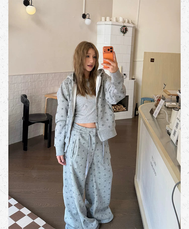 CCYE Fleece Star Full Print Casual Sweatpants