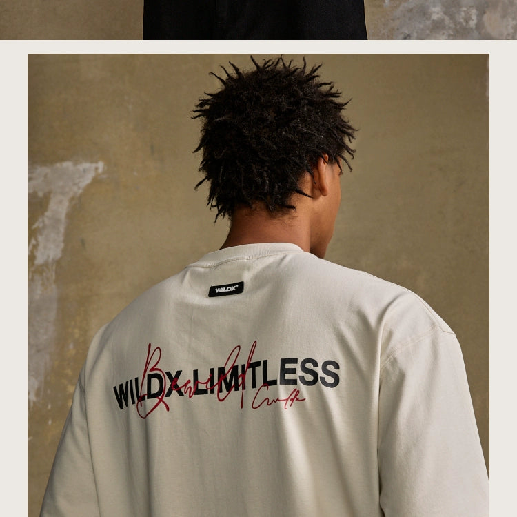 WildX Handwritten Vintage Letter Small Neckline Tee