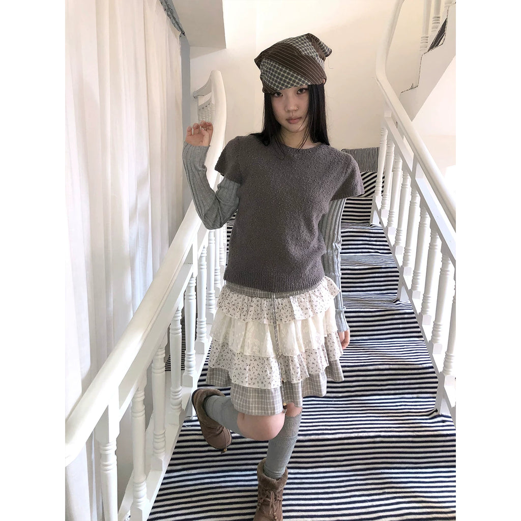 Ang: Project Vintage Crew Neck Front Shoulder Knitted Tee