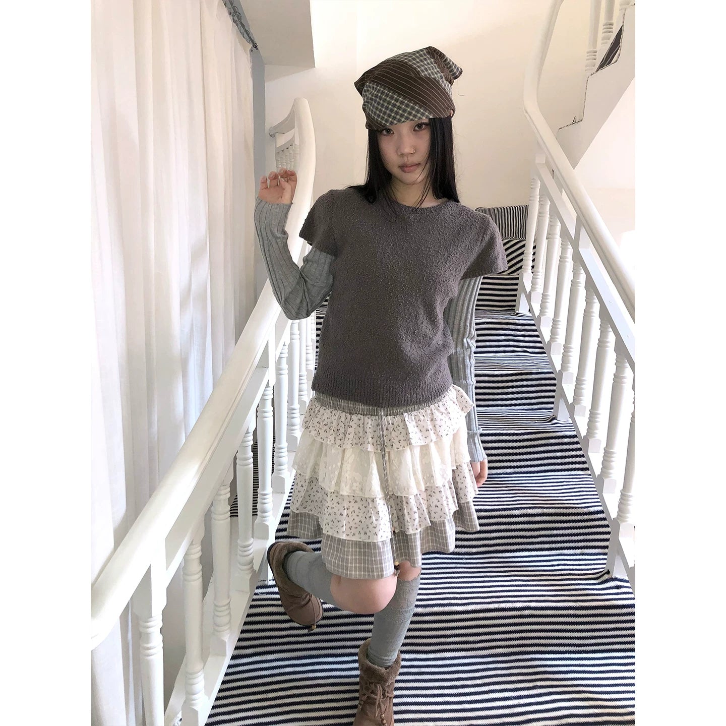 Ang: Project Vintage Crew Neck Front Shoulder Knitted Tee