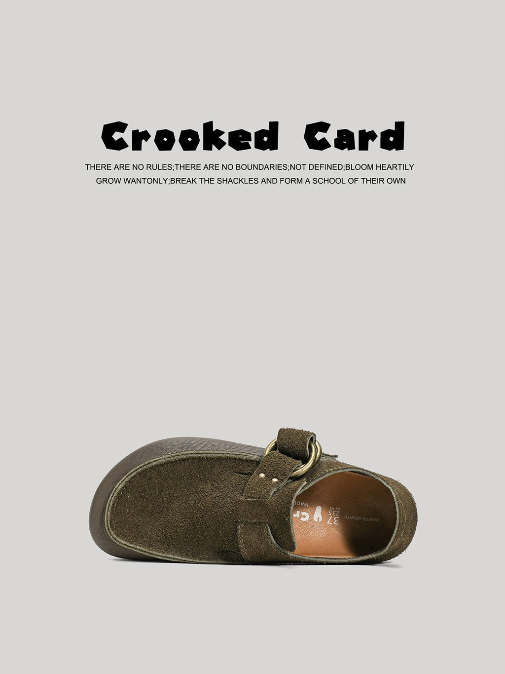 CrookedCard One-pedal Casual Leather Shoes, Bison Leather Birkenstocks