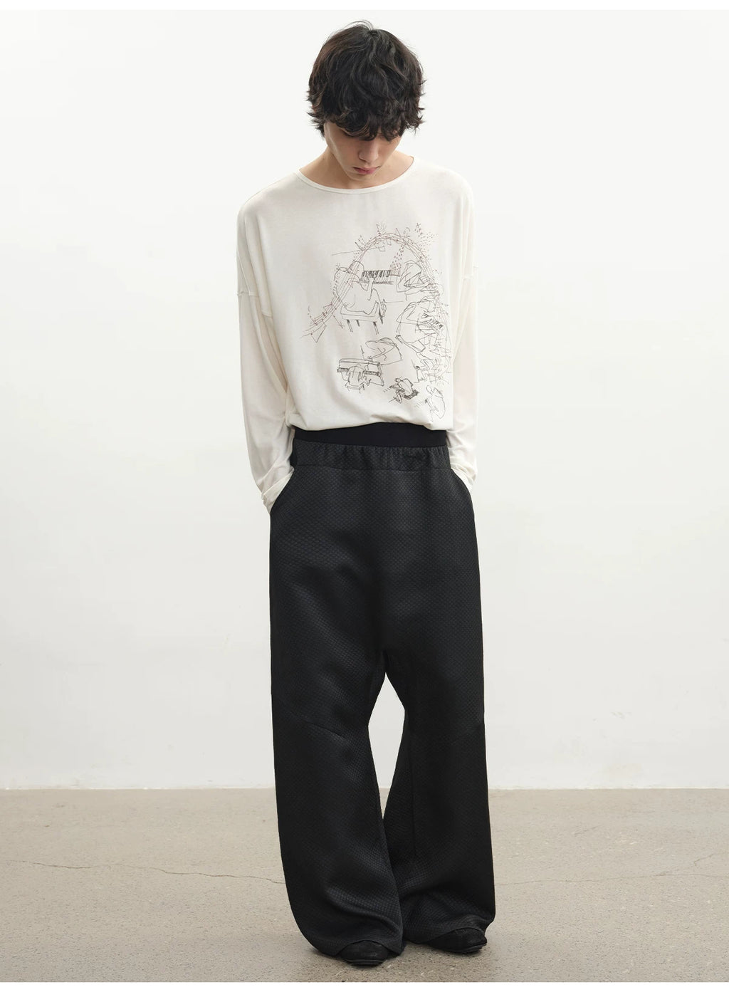 JCAESAR Piano Music Print Long Sleeve