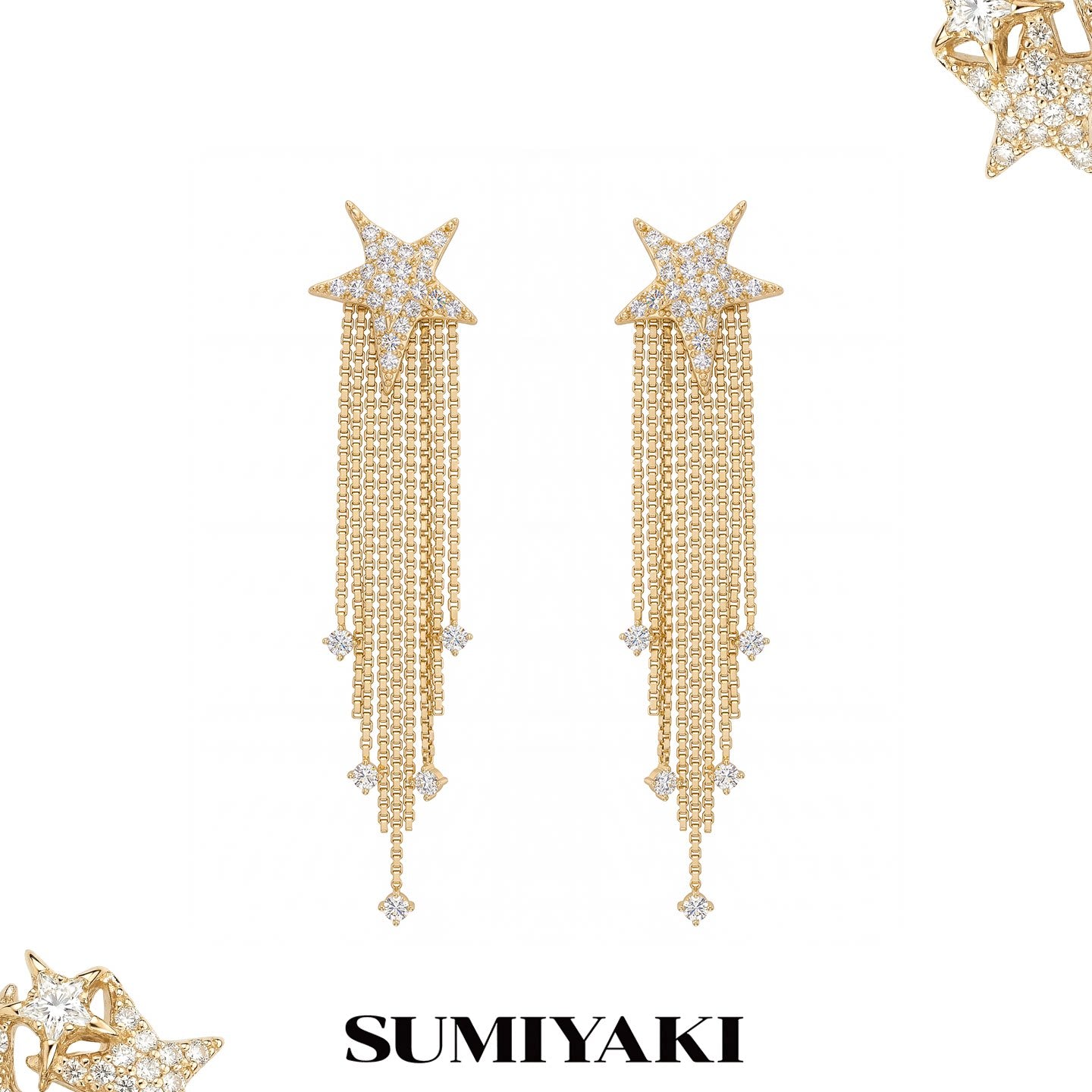 SUMIYAKI Burst Full Diamond Fringed Earrings