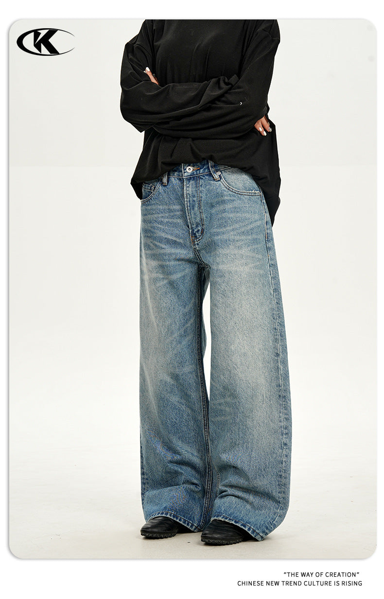11KN Retro Straight Three-dimensional Slim-fitting and Thin Pants