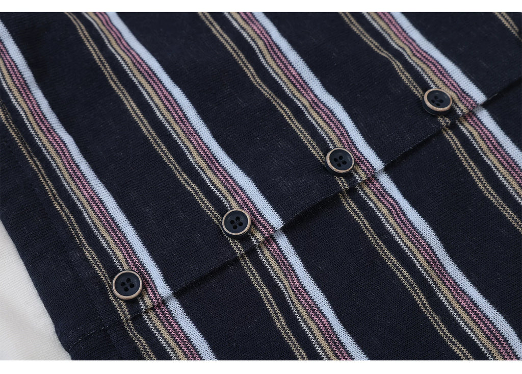 Ablueberry Striped Neck Vest