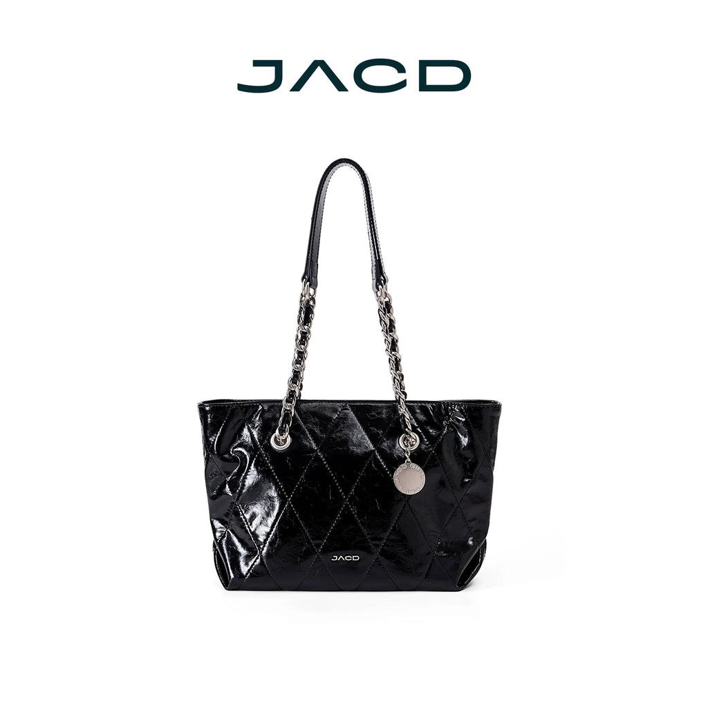 JACD Black Chain Large Capacity Tote Bag