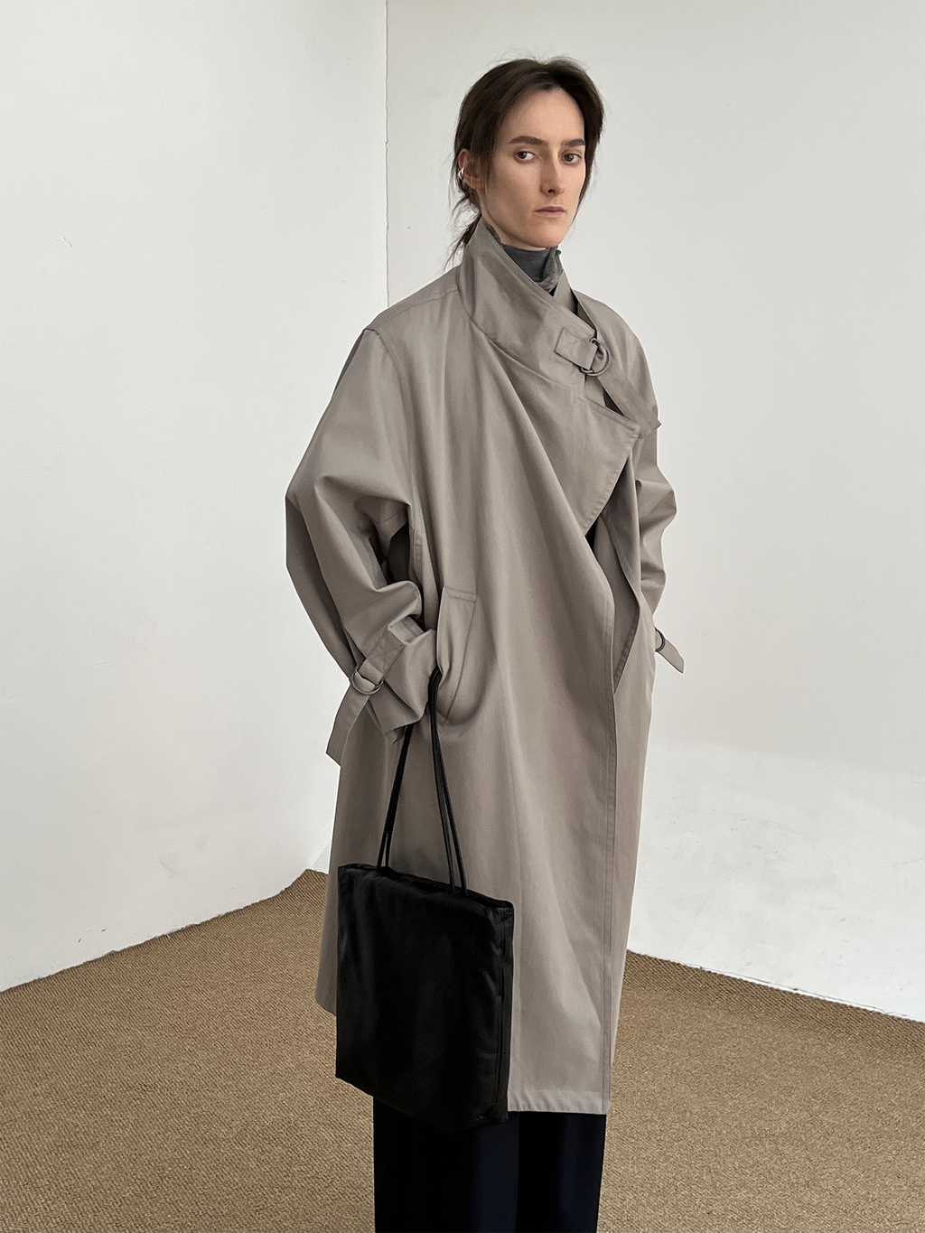 COLN Premium Buckle-free Loose Trench Coat