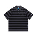 BENT IDEA Wide Stripe Embroidered Polo Shirt Tee