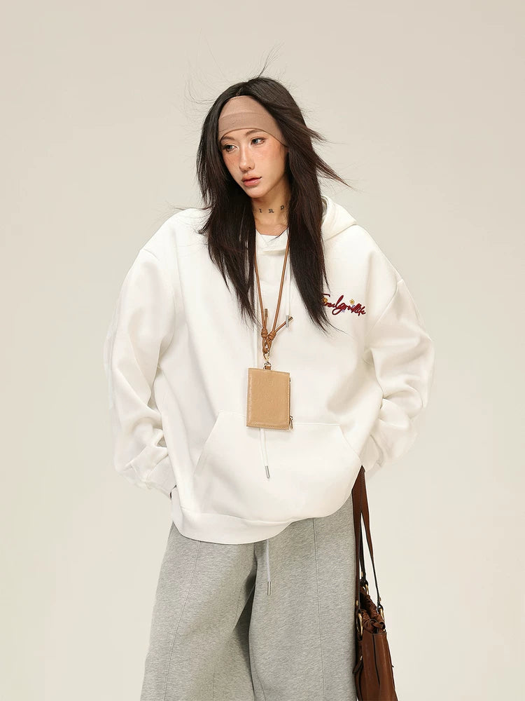 AceStudios Three-dimensional Embroidered Floral Hooded Sweater