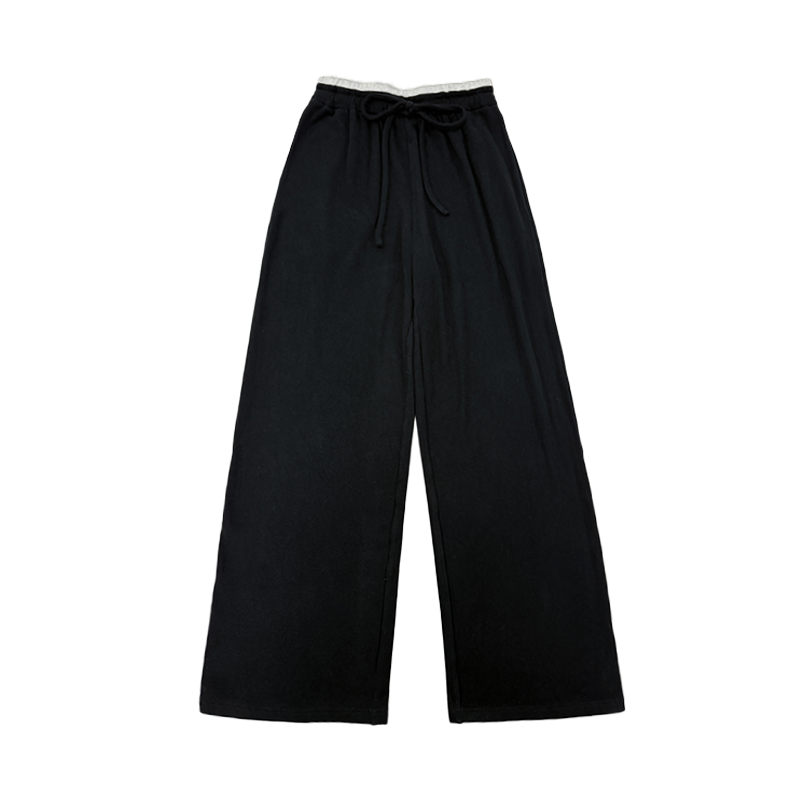 JCAESAR Contrasting Waist Polished Slacks