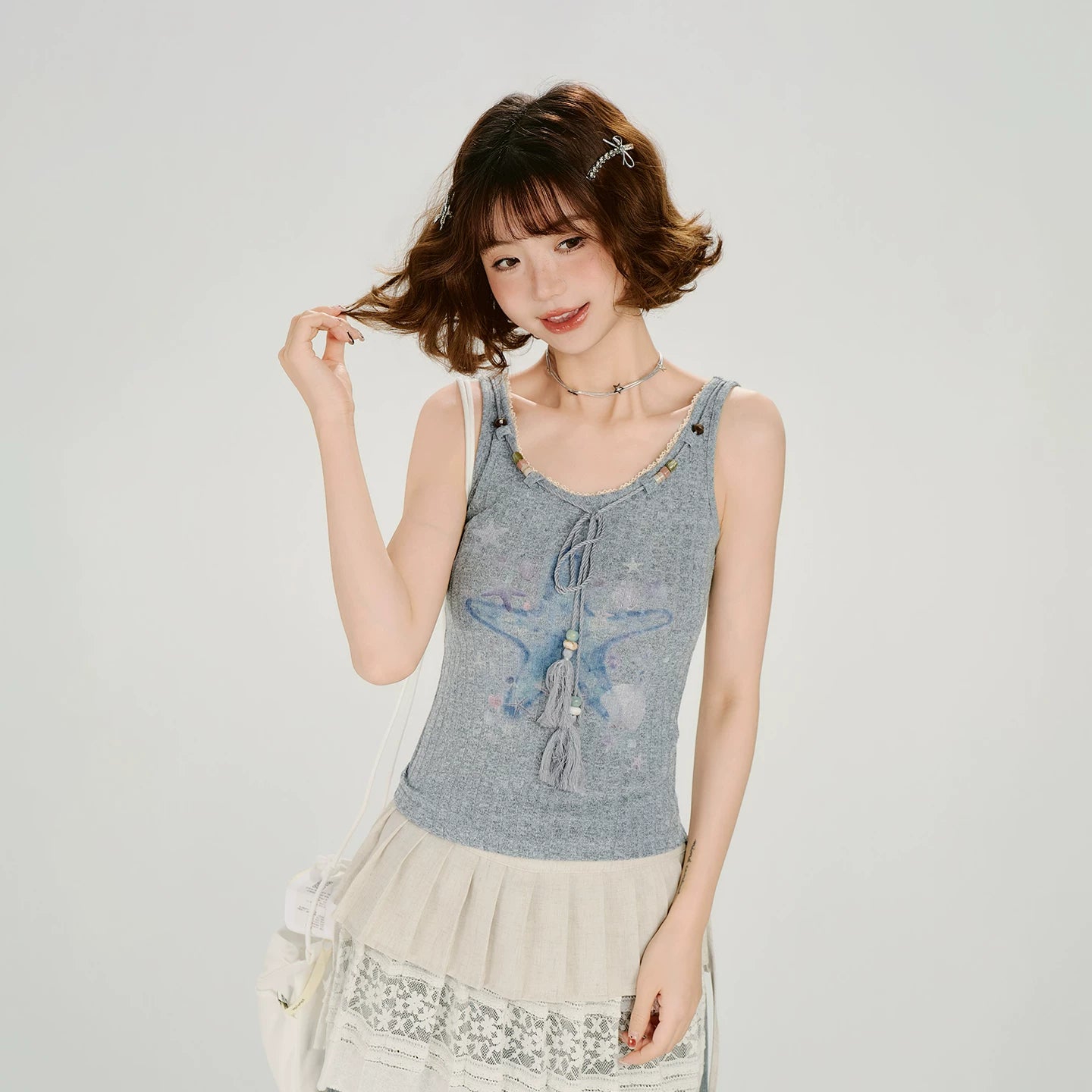 Girlyhalo Slim-fit Knitted Vest