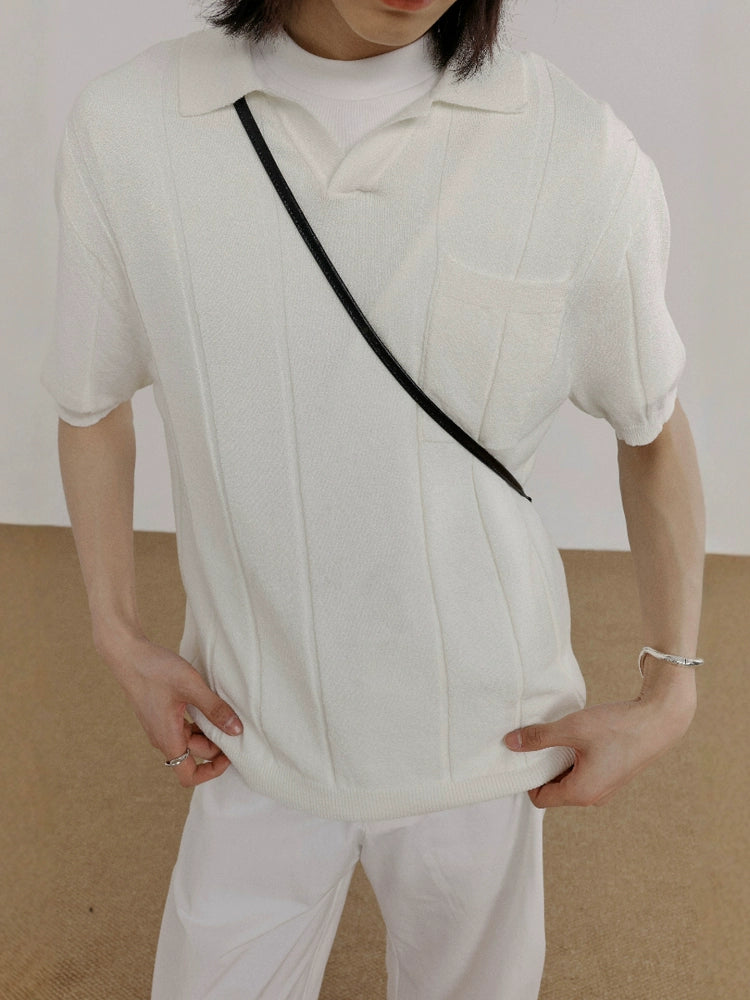 COLN Knitted Short-sleeved Polo Shirt