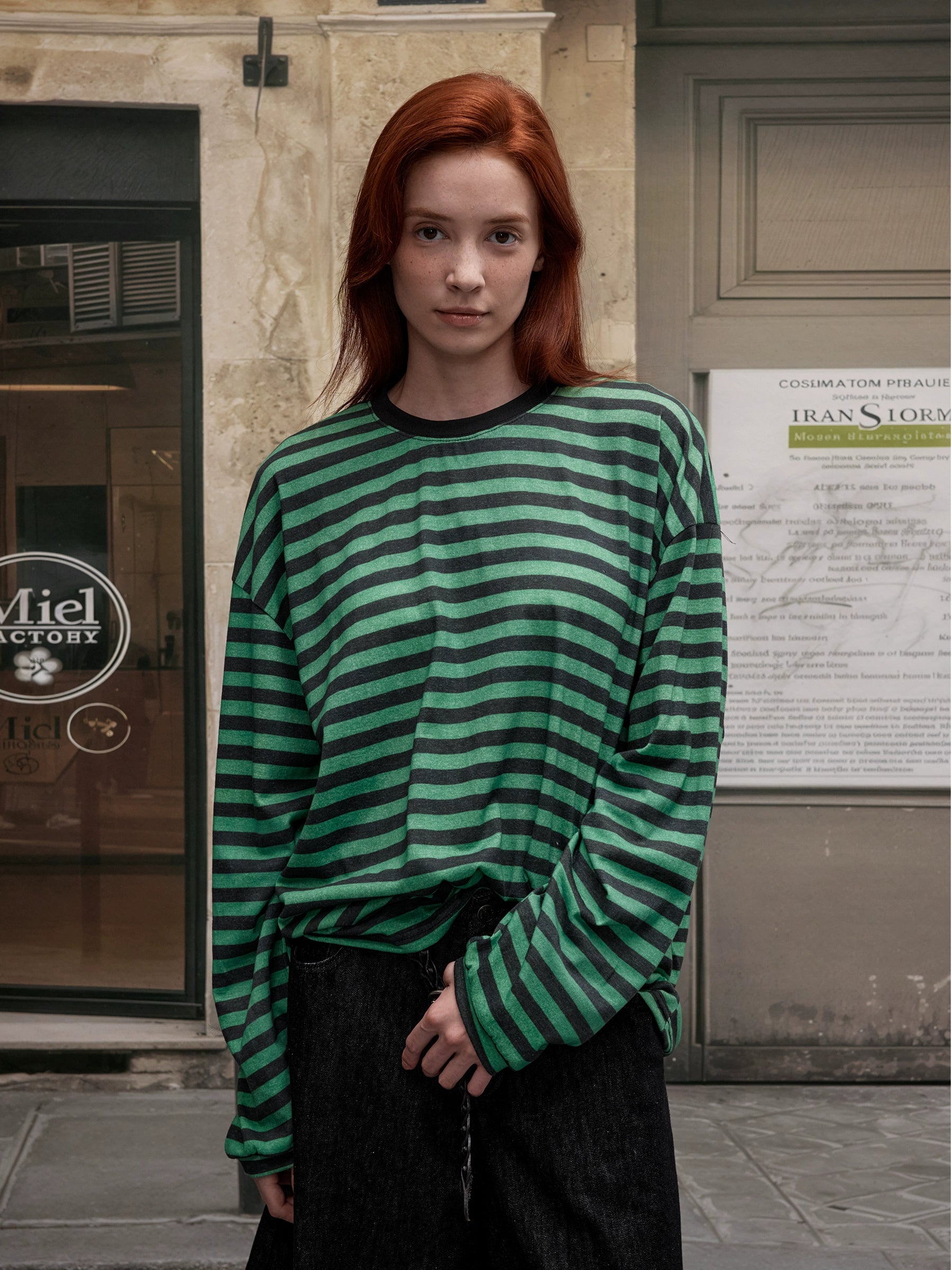MADWITCH Vintage Contrast Striped Long Sleeve