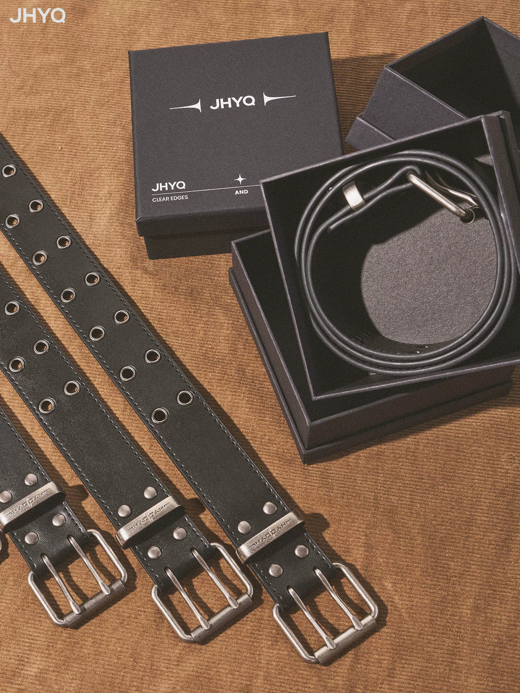 JHYQ Retro Double-breasted Full-hole Belt
