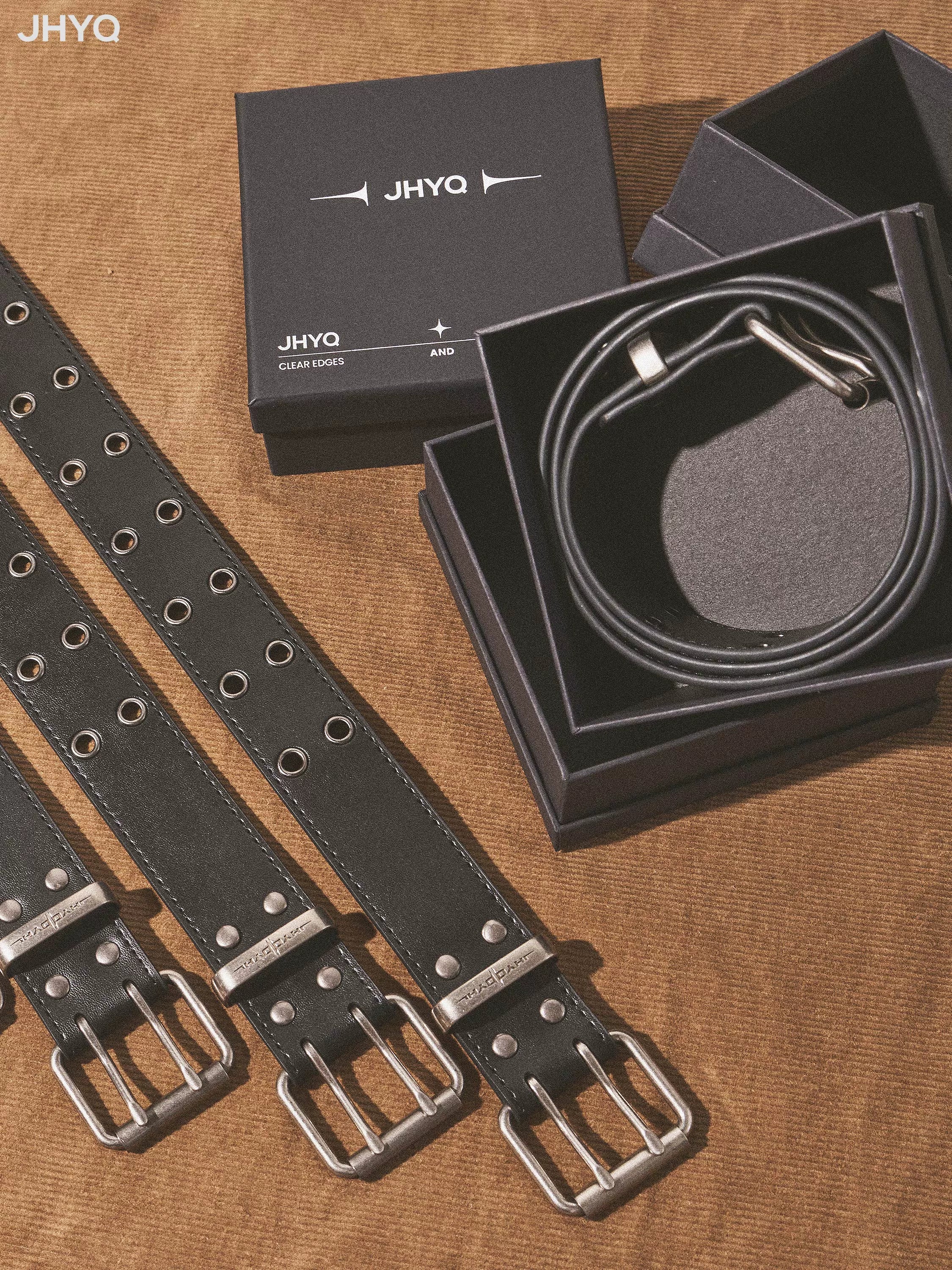JHYQ Retro Double-breasted Full-hole Belt