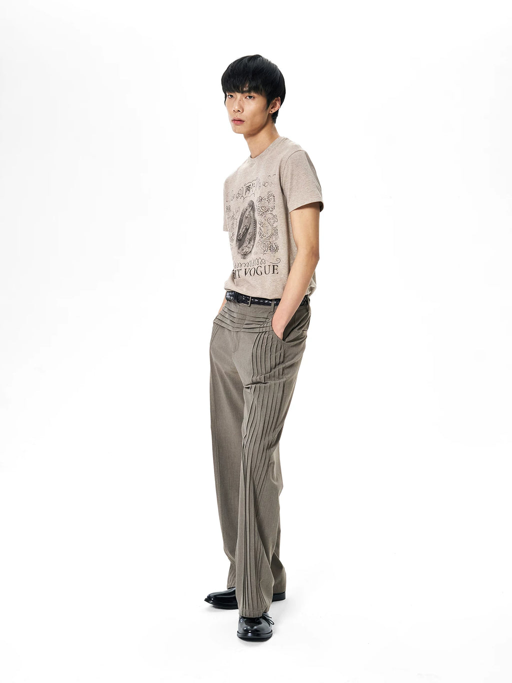 Slight Vogue Breathable Front Shoulder Crew Neck Tee