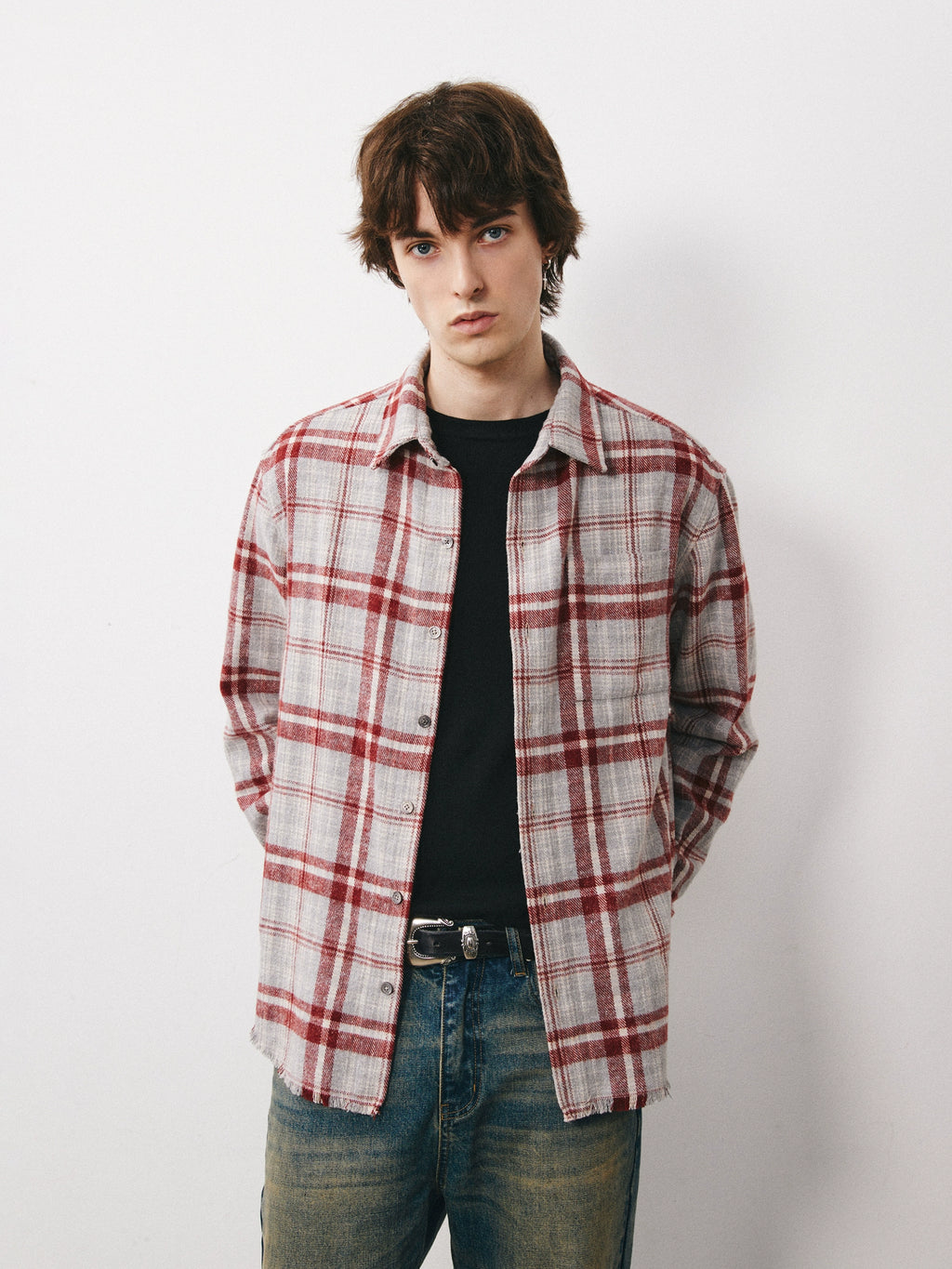 DIMC Polished Plaid Long-sleeved Shirt
