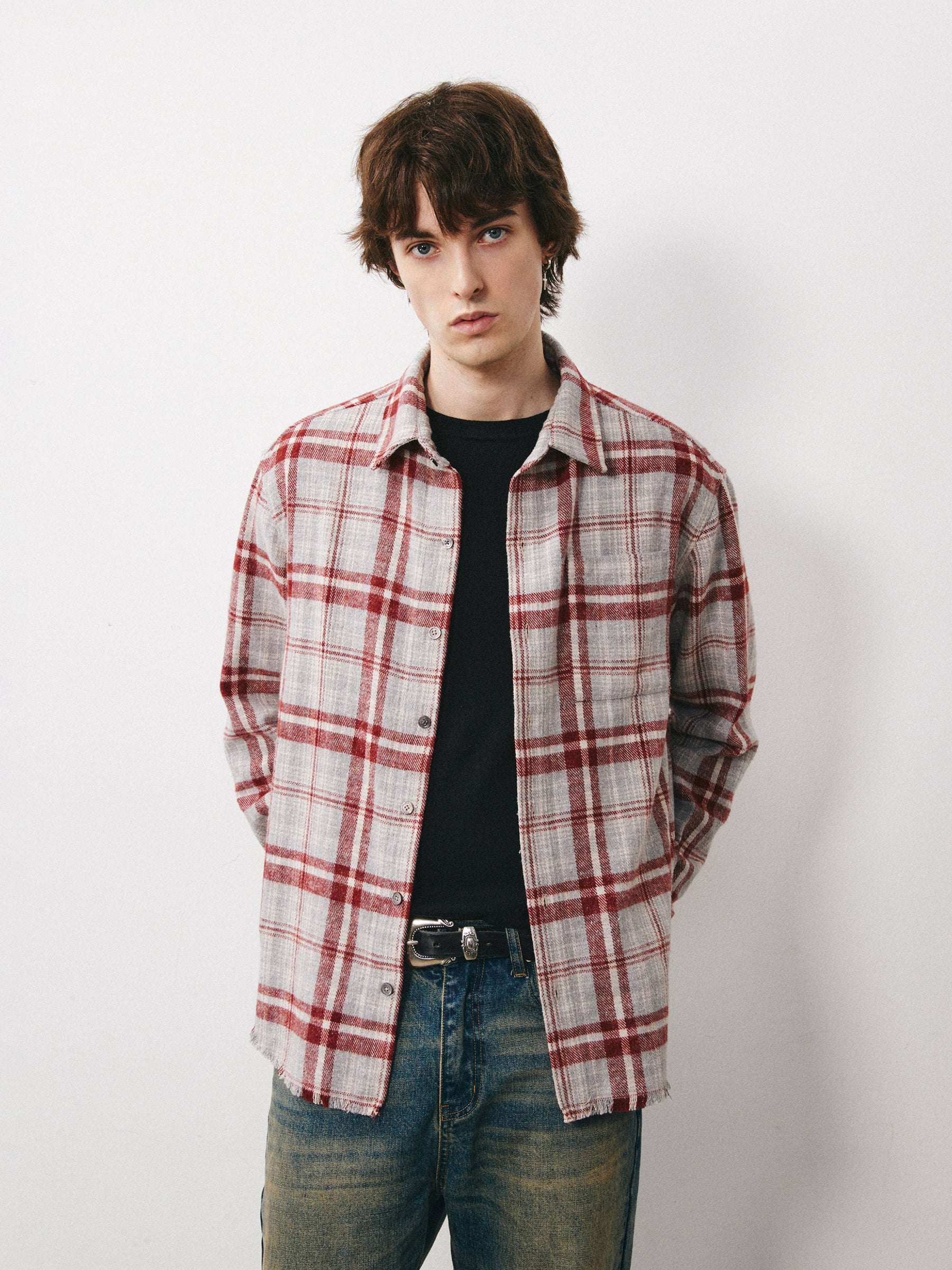 DIMC Polished Plaid Long-sleeved Shirt