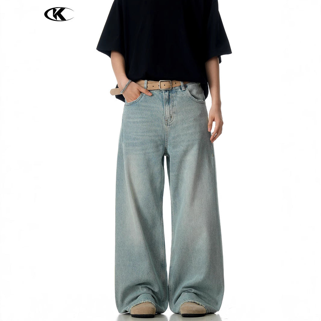 11KN Retro Cat Beard Loose and Skinny Jeans