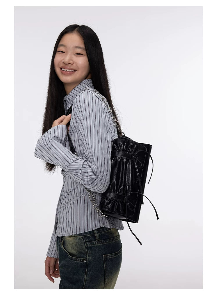 Oinimi Pleated Butterfly Rope Double Shoulder Underarm Oblique Span Bag